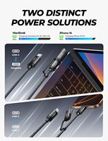 Cable de Carga Magnético LISEN 140W PD 3.1, Cable USB C a Magnético 3, Cable de Carga Rápida para MacBook Pro 17 16 Pulgadas M1 M2 M3