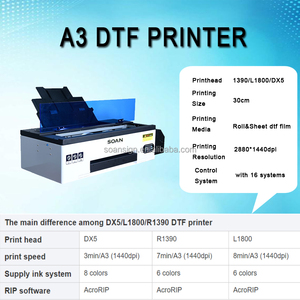 A3 dtf máy in 1390 đầu in chuyển nhiệt thăng hoa t Áo sơ mi máy in phun A3 30cm dtf máy in với lò Set - Product Image 3