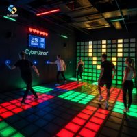 Système de jeu interactif au sol à LED par pixels, équipement de terrain de jeu intérieur, fabriqué en Chine