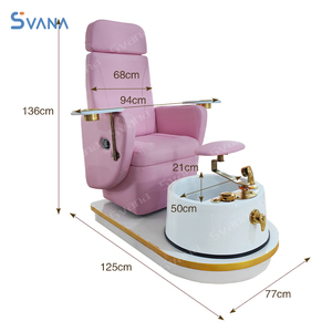 เก้าอี้สปาเท้าแบบไร้ท่อเก้าอี้ทำเล็บเท้าแบบปรับสีได้ทันสมัย - Product Image 4