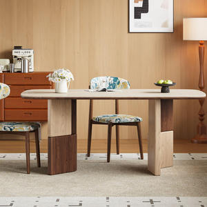 <span class=keywords><strong>Tavolo</strong></span> da Pranzo in Stile Medievale in Pietra Gialla, Set da Pranzo in <span class=keywords><strong>Legno</strong></span> di Design per Uso Domestico, <span class=keywords><strong>Tavolo</strong></span> da 6 Posti Colore <span class=keywords><strong>Noce</strong></span> - Product Image 3