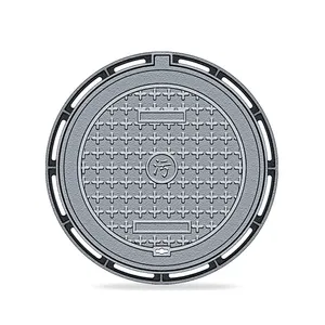 A15 B125 D400 E600 Ductile Iron Manhole Cover with Ductile iron GGG500/7,Gray iron for Municipal Engineering