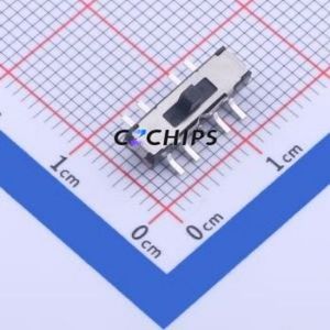 JS207011SCQNR Slide Switch SMD Switch Double Pole Three Throw Rectangle Pin Header Solder Tab Vertical Mount - Product Image 1