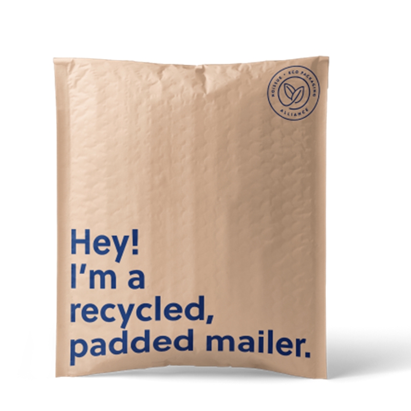 E-commerce Paper Mailer Bag 100% Recycled Eco Friendly Custom Yellow Kraft Paper Ship Bag Paper Mailer Bag