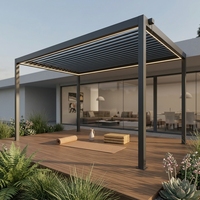 Pergola en acier à commande manuelle pour terrasse résidentielle, abri de jardin en gros