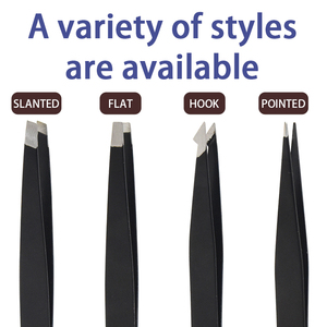 Pinzas Profesionales de Acero Inoxidable <span class=keywords><strong>con</strong></span> Punta Inclinada, Color Negro, para <span class=keywords><strong>Cejas</strong></span> y Pestañas, <span class=keywords><strong>con</strong></span> Logotipo Personalizado, Venta al por Mayor de Fábrica Lyder - Product Image 3