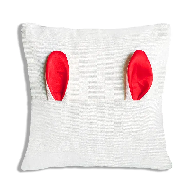 Easter bunny ears linen pillowcase egg bag polyester fiber blank printing logo pillowcase