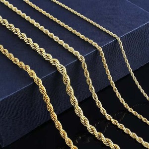 Thời Trang Thép Không Gỉ Dây Không Thấm Nước Chuỗi Đơn Giản 18K PVD Vàng 2/3/4/5/6/7/8Mm Twist Rope Chuỗi Vòng Cổ Cho Nam Giới Và Phụ Nữ - Product Image 5
