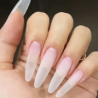 240 Uñas Postizas Profesionales XXL Extra Largas, Tipo Ataúd, Transparentes, Ovaladas, Almendradas, Francesas, Cuadradas, Transparentes, para Presionar