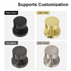 American 3-Bar Keyless Privacy <strong>Door</strong> <strong>Knob</strong>, Round Zinc Alloy Bathroom Passage Lock for Interior Toilet and Washroom <strong>Doors</strong> - Product Image 2