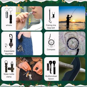 Kit de Supervivencia para Campamento al Aire Libre de 24 <span class=keywords><strong>D</strong></span>ías y Calendario de Adviento, Caja Misteriosa con Gadgets, Regalo Sorpresa Navideño - Product Image 3