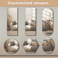 Miroir Autocollant Incassable Mur Rond Bain Salle De Bains Collant Incassable Adhésif Flexible Acrylique Miroir Autocollants Pour Mur