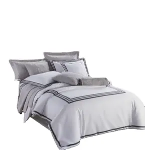 KOSMOS Super king size egiziano 100% cotone bianco lenzuolo duvet ricamo di biancheria da letto consolatore di lusso