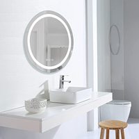 Miroir de salle de bains en verre anti-buée éclairé par LED de style moderne Interrupteur tactile rectangulaire mural éclairé pour les cosmétiques de salon