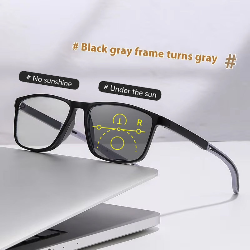 Monture noir gris (verres gris photochromiques)