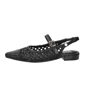 Xti Donna Slingback <b>Flat</b> 38 Black 2 Cm Heel Pointed Toe Mesh Design - Product Image 1