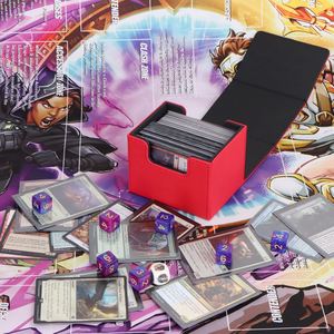 Boîte de rangement compacte et portable pour cartes à collectionner en PU avec texture diamant, petite boîte carrée en cuir - Product Image 1