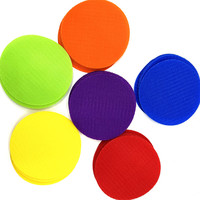 Marqueurs de points en nylon de 4 pouces Marqueurs de points de tapis de classe Bande de fixation Marqueurs de cercle à crochets et boucles