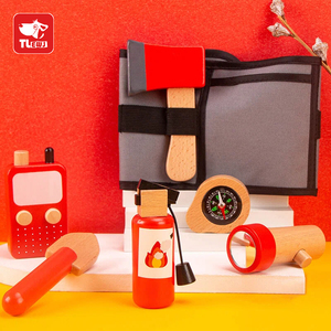 Set da gioco in legno per bambini in età prescolare, gioco di ruolo da pompiere, giocattoli educativi per bambini - Product Image 1
