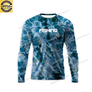 เสื้อตกปลาผู้ชายลายกราฟิกโพลีเอสเตอร์ผสมสแปนเด็กซ์ป้องกันรังสียูวี น้ำหนักเบา พิมพ์ลายซันเฟด พร้อมโลโก้สั่งทำได้ - Product Image 2