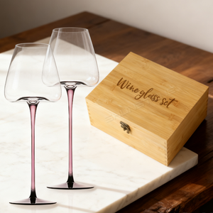 Ensemble <span class=keywords><strong>de</strong></span> verres à vin rouge à pied rose Shun <span class=keywords><strong>de</strong></span> 21 oz dans un coffret en bambou, cadeaux <span class=keywords><strong>de</strong></span> fête pour les employés, les femmes - Product Image 1