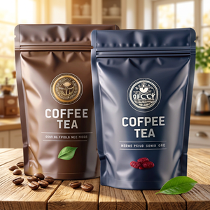 Bolsas de café personalizadas impresas, de aluminio mate, con cierre hermético, a prueba de olores y humedad, directamente de fábrica. - Product Image 2