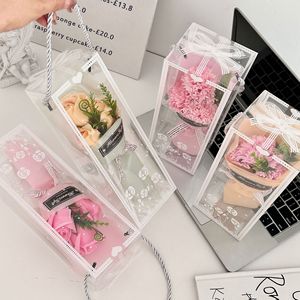 SPR Bouquet di Rose Simulate in Sapone per San Valentino e Matrimoni, 3 Fiori Quadrati in Confezione Regalo Media, Colore Personalizzabile, Alta Qualità - Product Image 3