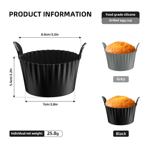 Moule de braconnier de ramequins d'oeufs en Silicone antiadhésif pour un usage domestique Cupcake lave-vaisselle friteuse à Air four micro-ondes <span class=keywords><strong>cuiseur</strong></span> à oeufs - Product Image 2