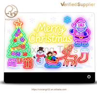 Nouveau tableau lumineux LED en acrylique effaçable à sec avec lumière, tableau de dessin LED pour enfants, meilleur cadeau d'anniversaire pour enfants, 35*25 CM