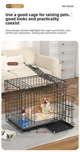 Büyük ve orta ölçekli köpekler için katı desen demir köpek sandık düğme kapatma tuvalet ev kullanımı ile kapalı açık kulübesi - Product Image 3