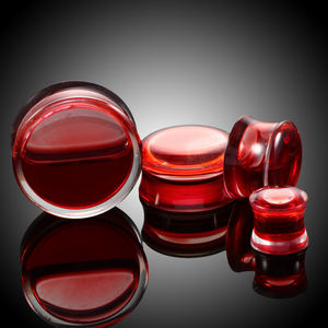 موسعات أذن سائلة حمراء على شكل دم، سدادات أذن وفتحات أكريليك، مجوهرات ثقب الجسم - Product Image 5