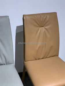 เก้าอี้ห้องอาหารหนังโลหะหนังหรูหราเก้าอี้ห้องรับประทานอาหาร - Product Image 4