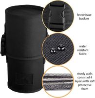 Sac de toilette professionnel personnalisé avec fermeture éclair, noir avec logo brodé, en velours suédé