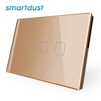 Interrupteur intelligent mural tactile Wi-Fi Smartdust US avec panneau en verre, contrôle vocal Alexa Google Home Tuya EWelink, variateur de lumière intelligent pour l'Australie