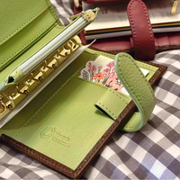 Reliure à anneaux en cuir A7 avec poche zippée, emplacements pour cartes, boucle pour stylo, carnet à feuilles mobiles, journal, planificateur, couverture