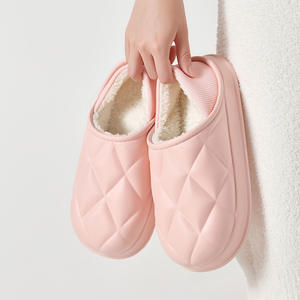 Chaussons d'hiver pour femmes JHT imperméables et respirants avec dessus en PU, semelle intermédiaire en EVA, <span class=keywords><strong>talon</strong></span> compensé, pour la maison, antidérapants, chauds, couleurs mélangées - Product Image 6