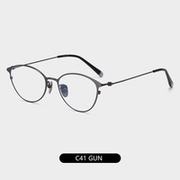 0160 titanio moda diseño Retro hombres mujeres anteojos marco para anteojos ópticos forma ovalada gafas Venta caliente