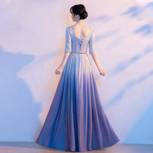 Women's Elegant Stage Performance Dress Long Gown For Choir Host Conductor Red Song Competition Student Poetry Recitation - Product Image 4