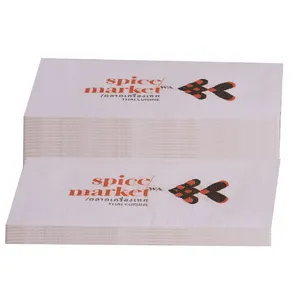 개인화 된 일회용 인쇄 냅킨 칵테일 음료 종이 레스토랑 맞춤형 인쇄 티슈 종이 맞춤형 로고