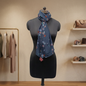 Women's Long <b>Silk</b> Polka Dot <b>Scarf</b> Lightweight Daily Wear All Seasons Fashion Accessory - Product Image 4
