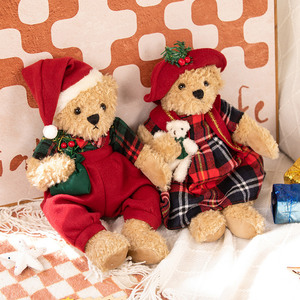 Wholesale Cute Couple Christmas Teddy Bear <b>Plush</b> <b>Toy</b> with PP Cotton Filling Washed Finish Super Soft Fabric-Stress Relief Gift - Product Image 5