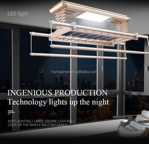 Séchoir à air de levage monté au <span class=keywords><strong>plafond</strong></span>, support à vêtements en alliage d'aluminium, support de séchage rétractable avec télécommande - Product Image 5