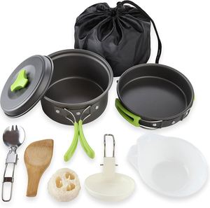 Kit de cuisine pour le camping en randonnée - Ensemble de casseroles et poêles pour le camping en sac à dos, réchaud portable - Product Image 3