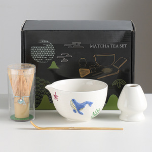 JY ชุดปัดปลาวาฬมัทฉะชุด4ชิ้นลายครามญี่ปุ่นสมัยใหม่ - Product Image 3