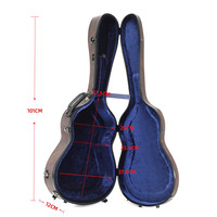 Étui de guitare classique haut de gamme en fibre de verre avec extérieur en cuir PVC, doublure en velours anti-choc, conception étanche et 4 serrures en carbure de tungstène.