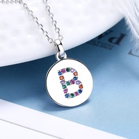 Lettre Incrustée Collier Pendentif Charm Lady Collier