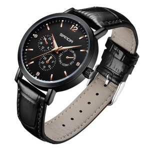 Reloj de Cuarzo Sanda 1141 Minimalista para Mujer, Resistente al Agua, con Correa de Silicona y Cuero, Elegante y Casual - Product Image 5