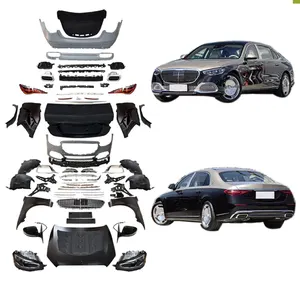 S Class W221 Upgrade W223 S680 Car Bumpers For 2009-2013Year S350 S550 S400 W221 Old To New W223 Facelift Bodykit With Light