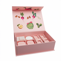 Boîte-cadeau en papier pour soins de la peau magnétique rose avec logo personnalisé emballage recyclable de boîtes rigides pour cosmétiques de soin de la peau et maquillage