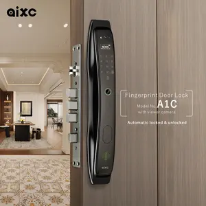 AIXC sin llave 3D reconocimiento facial cerradura inteligente precio de fábrica cerradura automática completa Cámara OEM tarjeta RFID cerraduras inteligentes sin llave